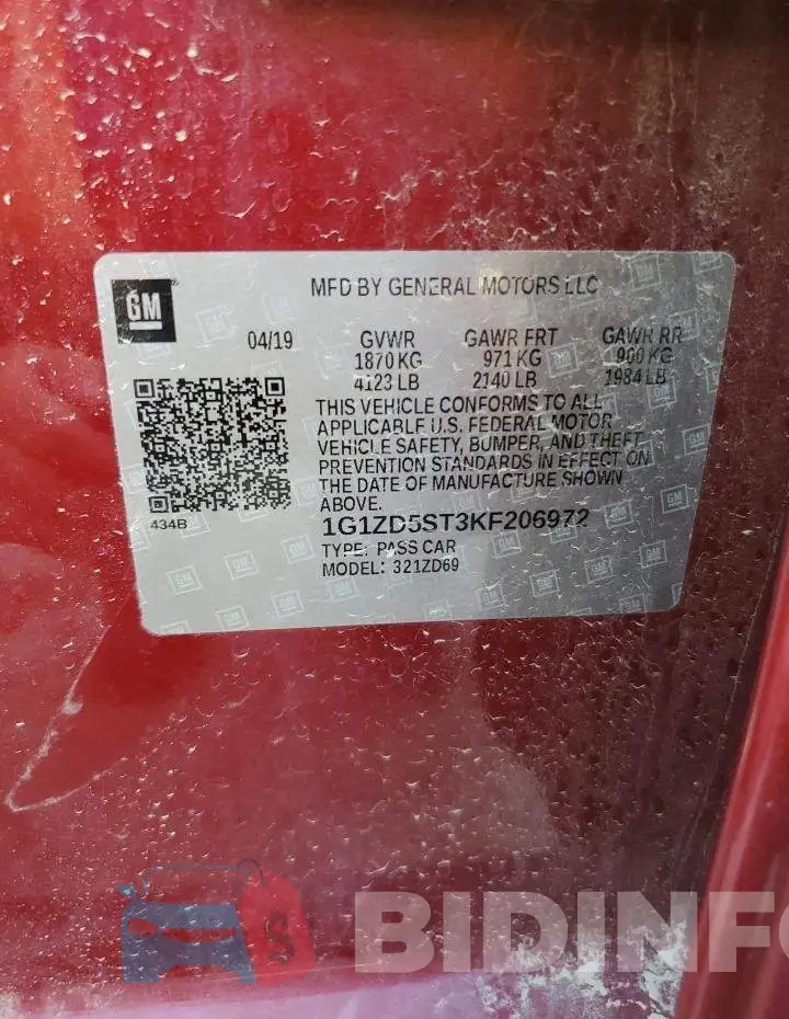 1G1ZD5ST3KF206972 Photo# 12