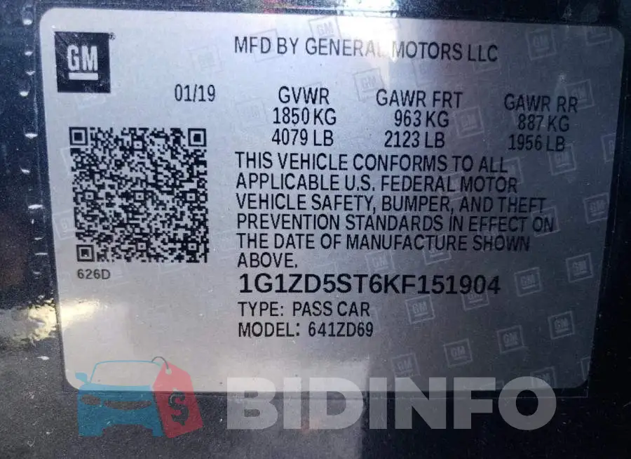 1G1ZD5ST6KF151904 Photo# 13