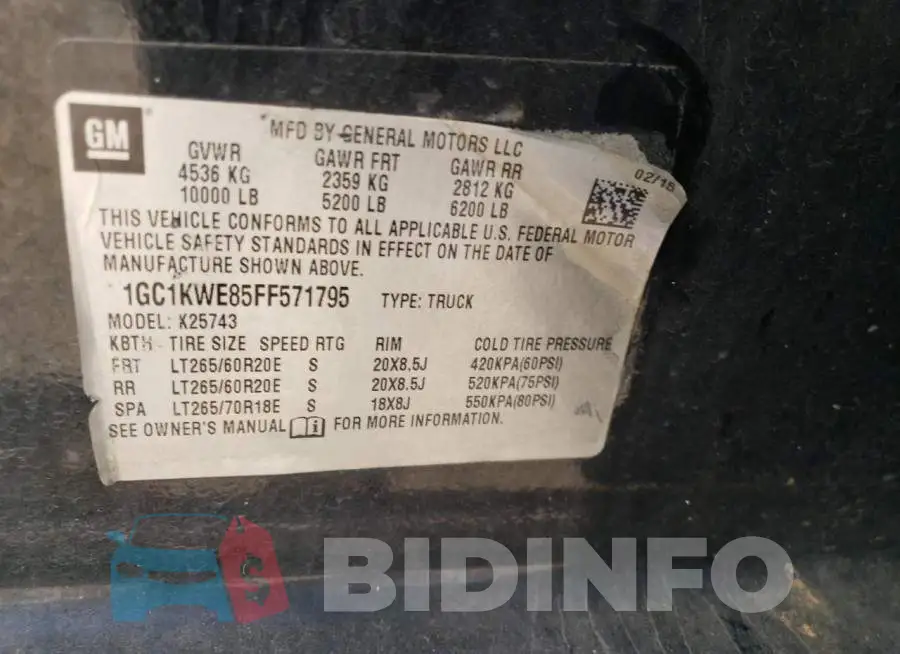 1GC1KWE85FF571795 Photo# 13