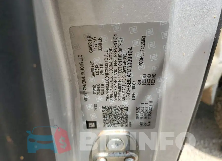 1GCHSBEA3J1309404 Photo# 12