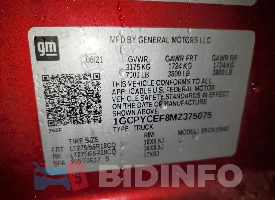 1GCPYCEF8MZ375075 Photo# 12