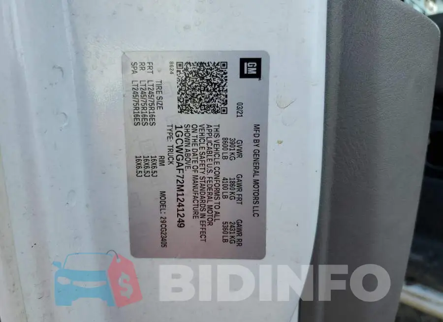 1GCWGAF72M1241249 Photo# 12