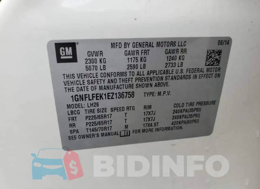 1GNFLFEK1EZ136758 Photo# 12
