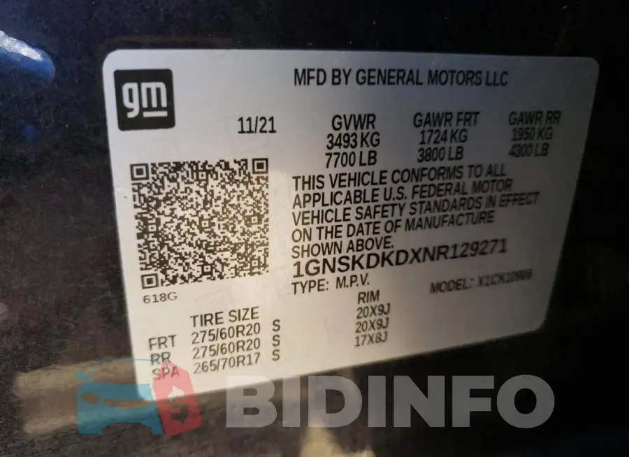 1GNSKDKDXNR129271 Photo# 14