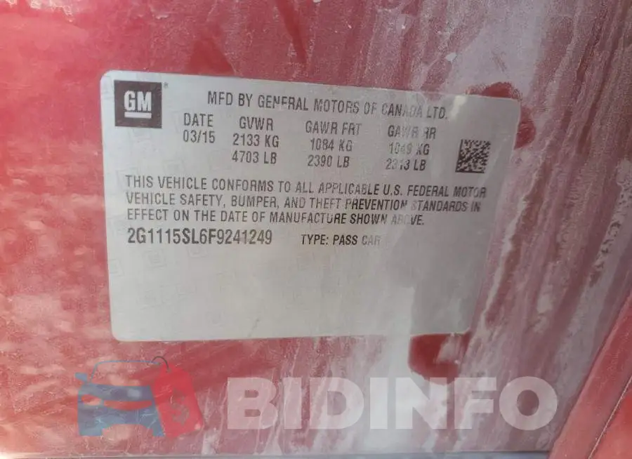 2G1115SL6F9241249 Photo# 12
