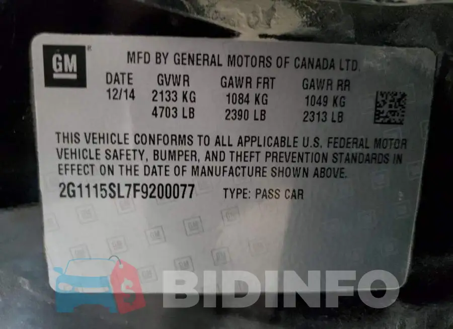 2G1115SL7F9200077 Photo# 12