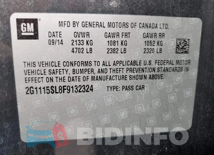 2G1115SL8F9132324 Photo# 12