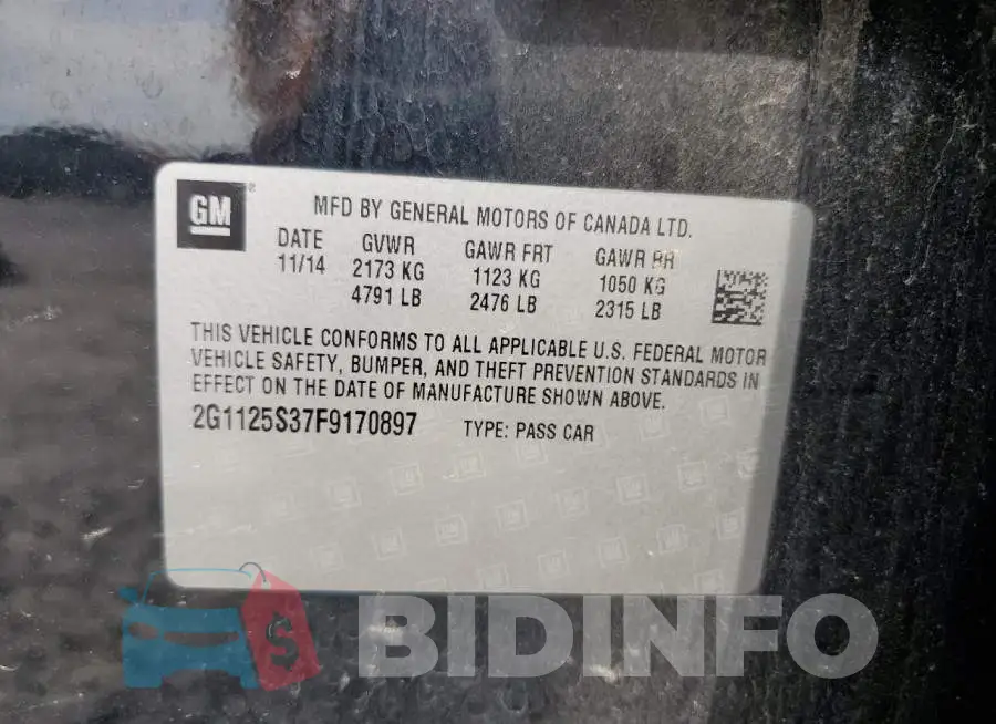 2G1125S37F9170897 Photo# 12