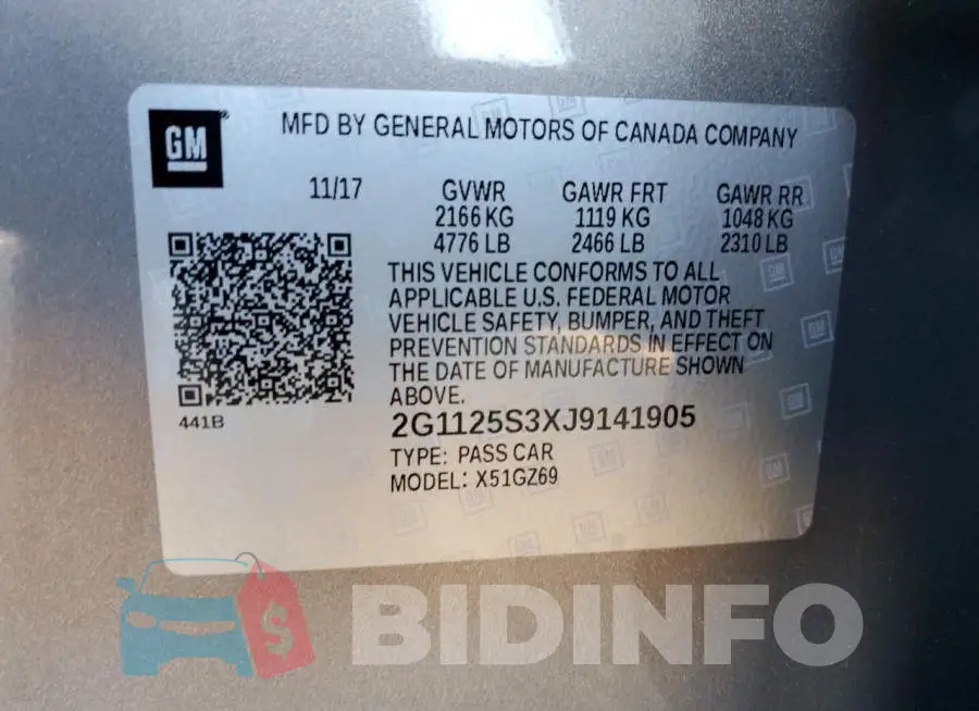 2G1125S3XJ9141905 Photo# 13