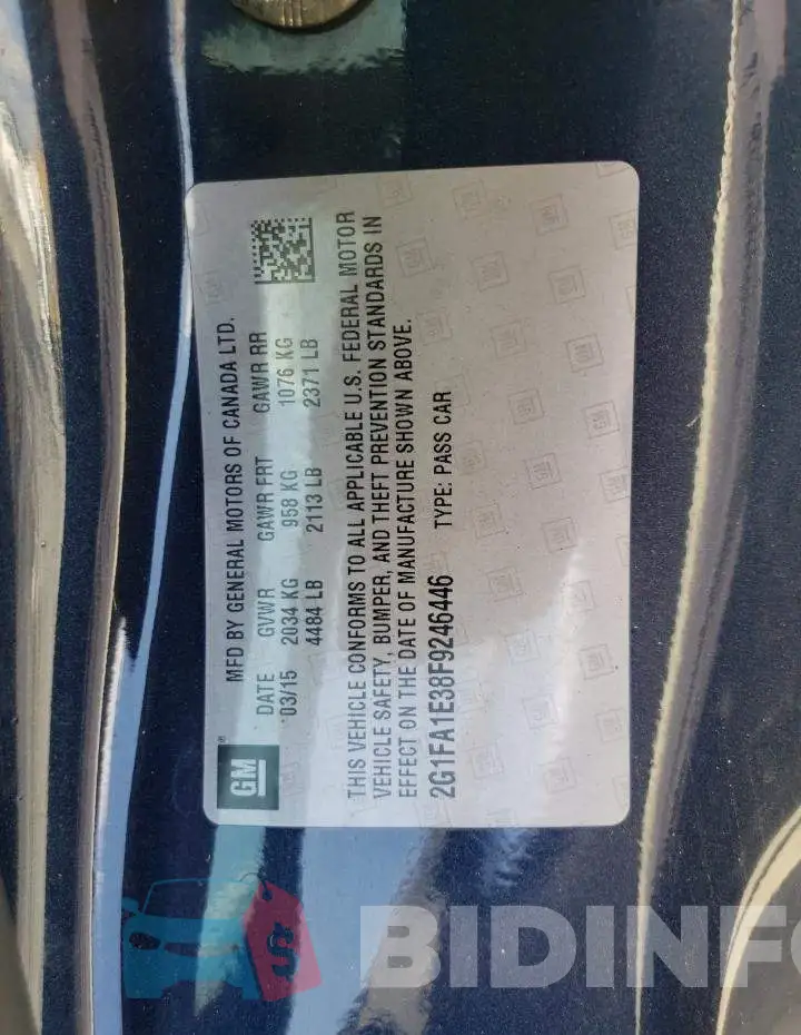 2G1FA1E38F9246446 Photo# 12