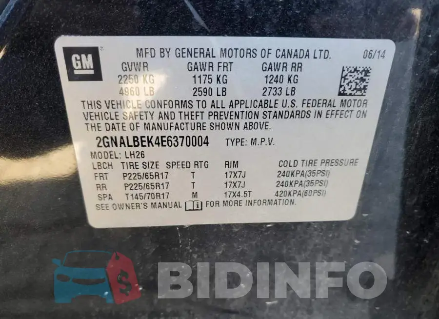 2GNALBEK4E6370004 Photo# 14