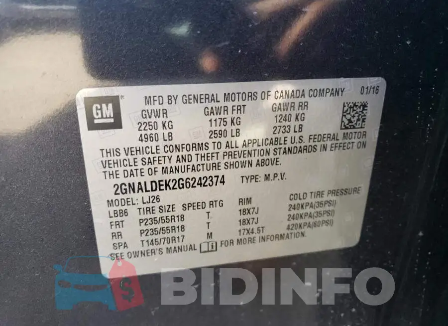 2GNALDEK2G6242374 Photo# 13