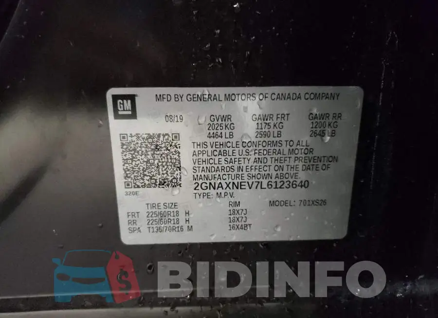 2GNAXNEV7L6123640 Photo# 13