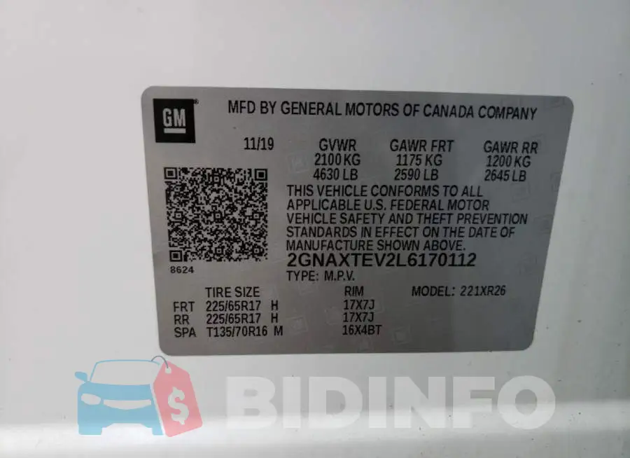 2GNAXTEV2L6170112 Photo# 12