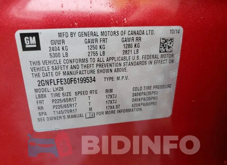 2GNFLFE30F6199534 Photo# 12