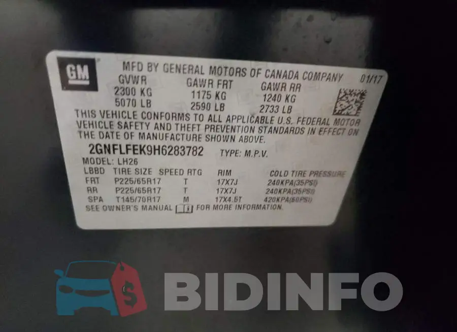 2GNFLFEK9H6283782 Photo# 13