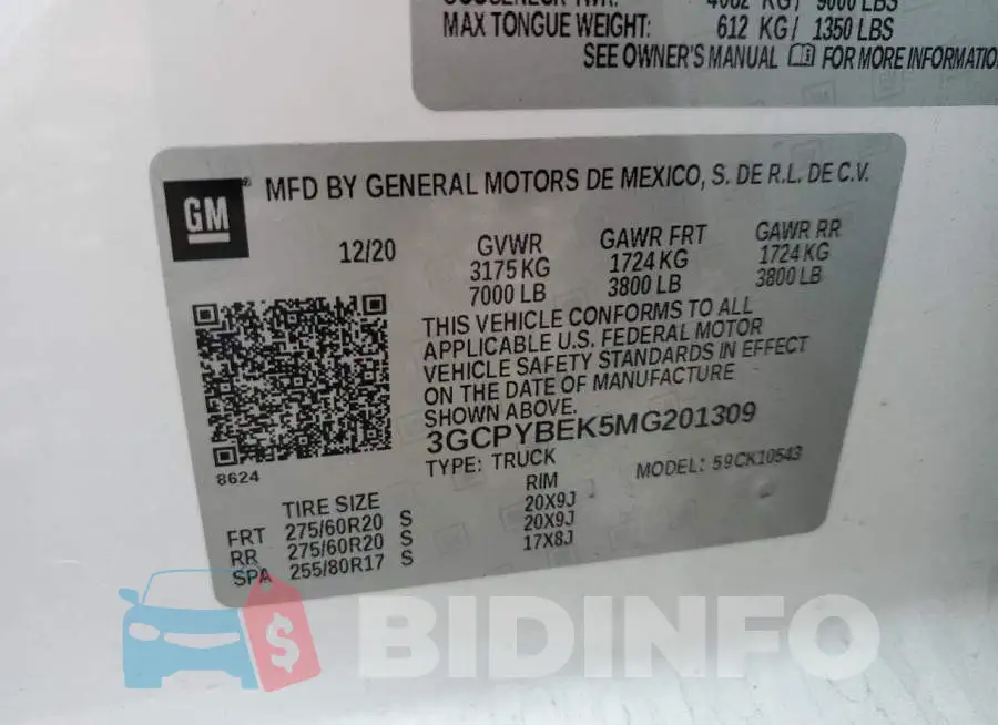3GCPYBEK5MG201309 Photo# 12