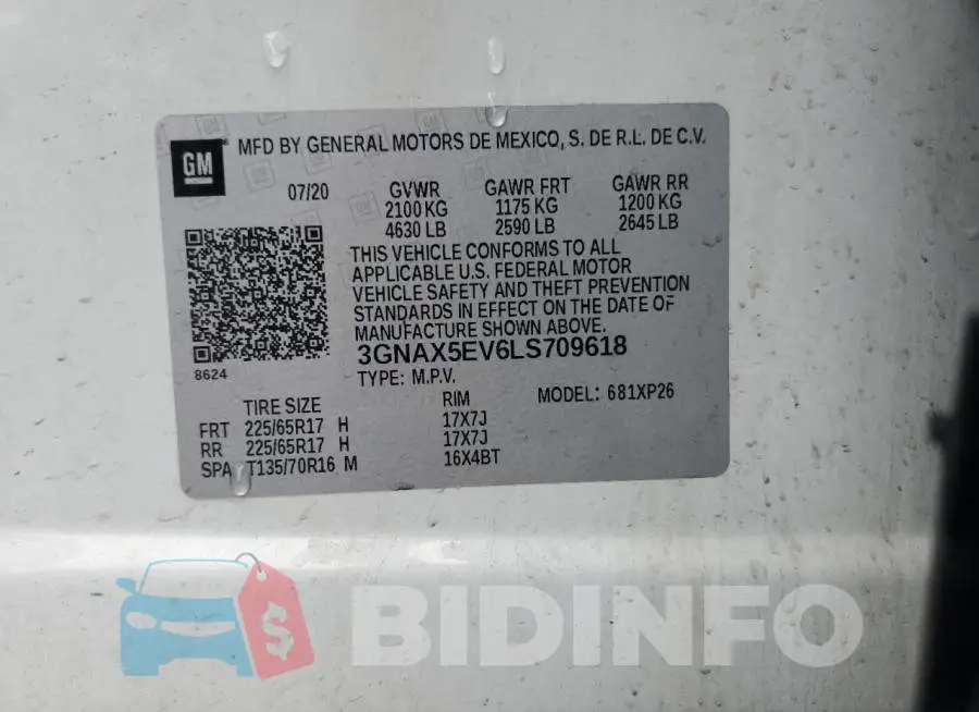3GNAX5EV6LS709618 Photo# 12