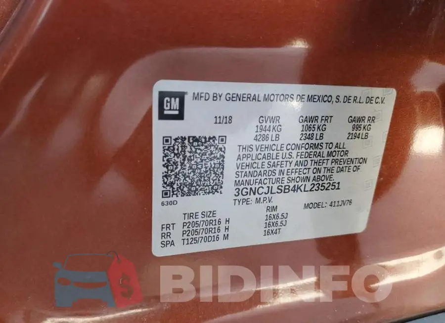 3GNCJLSB4KL235251 Photo# 14