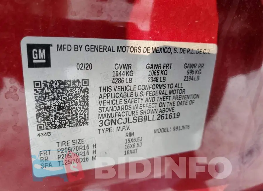 3GNCJLSB9LL261619 Photo# 13
