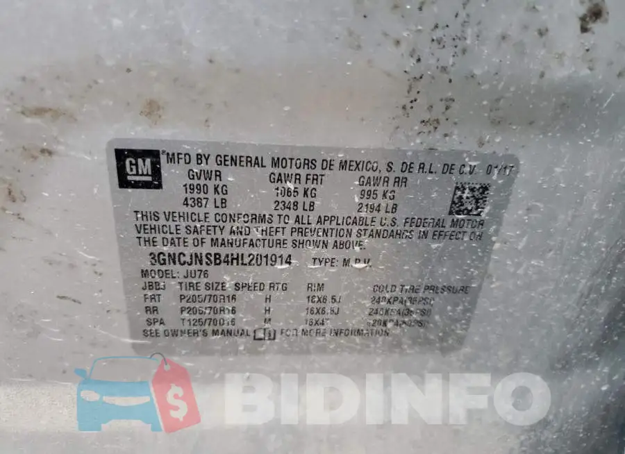 3GNCJNSB4HL201914 Photo# 13