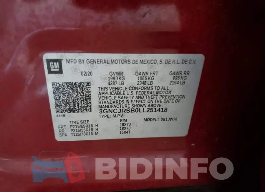 3GNCJRSB0LL251418 Photo# 12