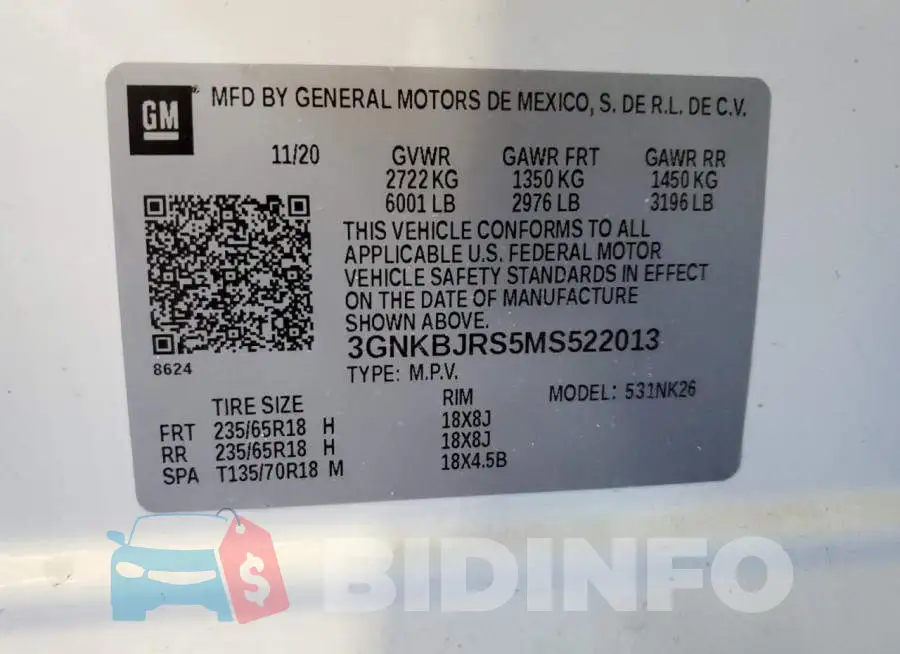 3GNKBJRS5MS522013 Photo# 13