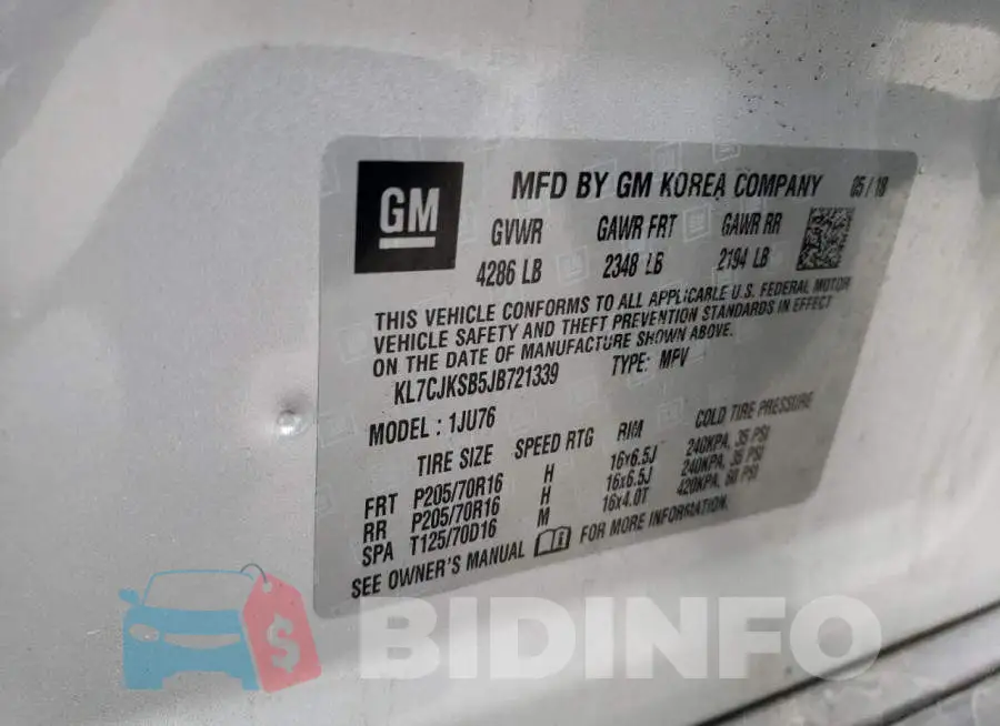 KL7CJKSB5JB721339 Photo# 12