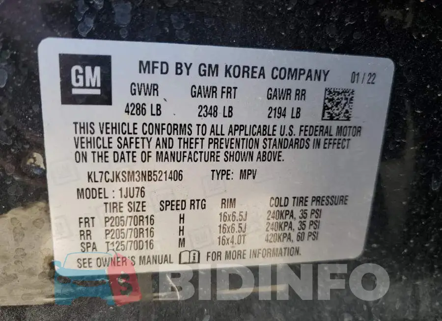 KL7CJKSM3NB521406 Photo# 13