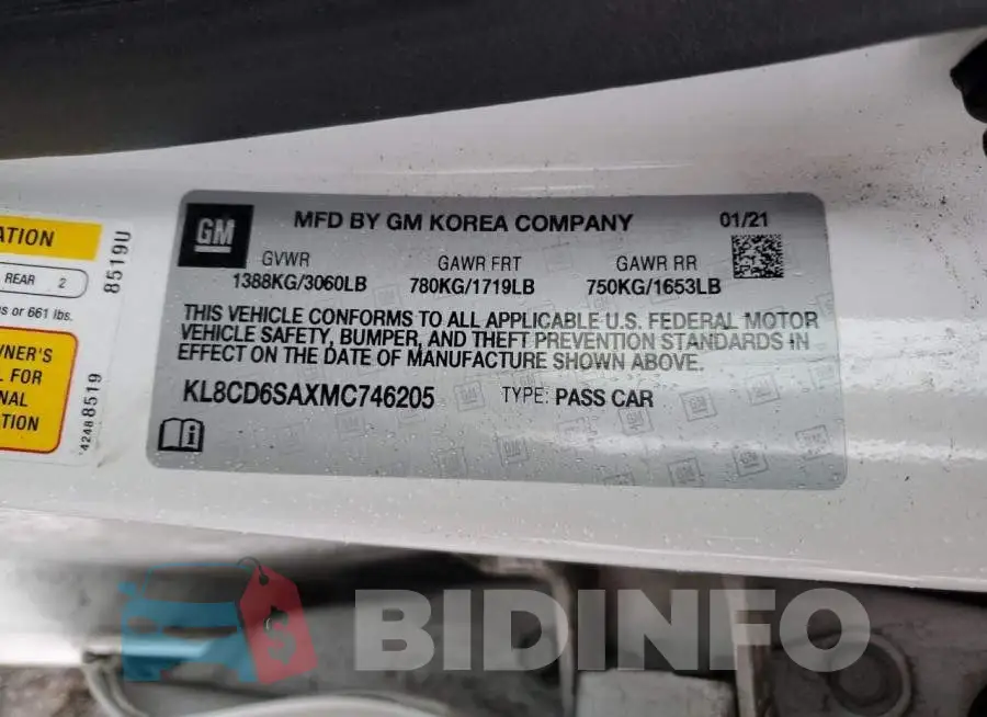 KL8CD6SAXMC746205 Photo# 12