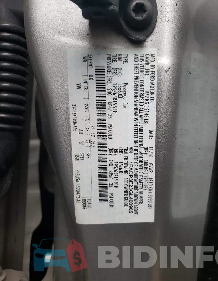 1FADP3E23GL400965 Photo# 12