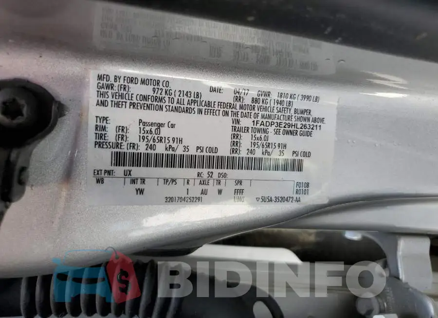 1FADP3E29HL263211 Photo# 12