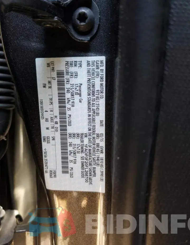 1FADP3F20FL268700 Photo# 12
