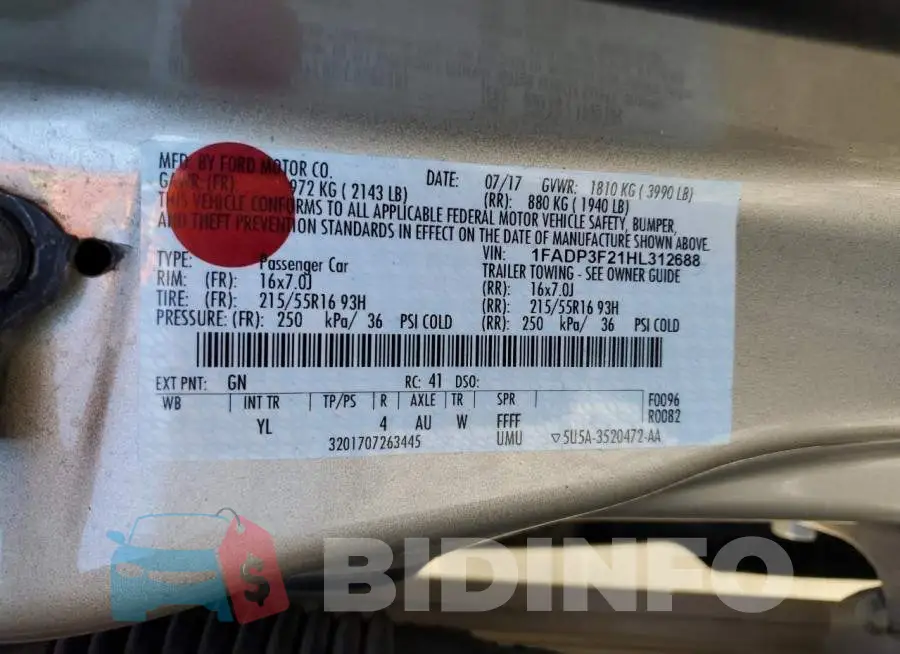 1FADP3F21HL312688 Photo# 12