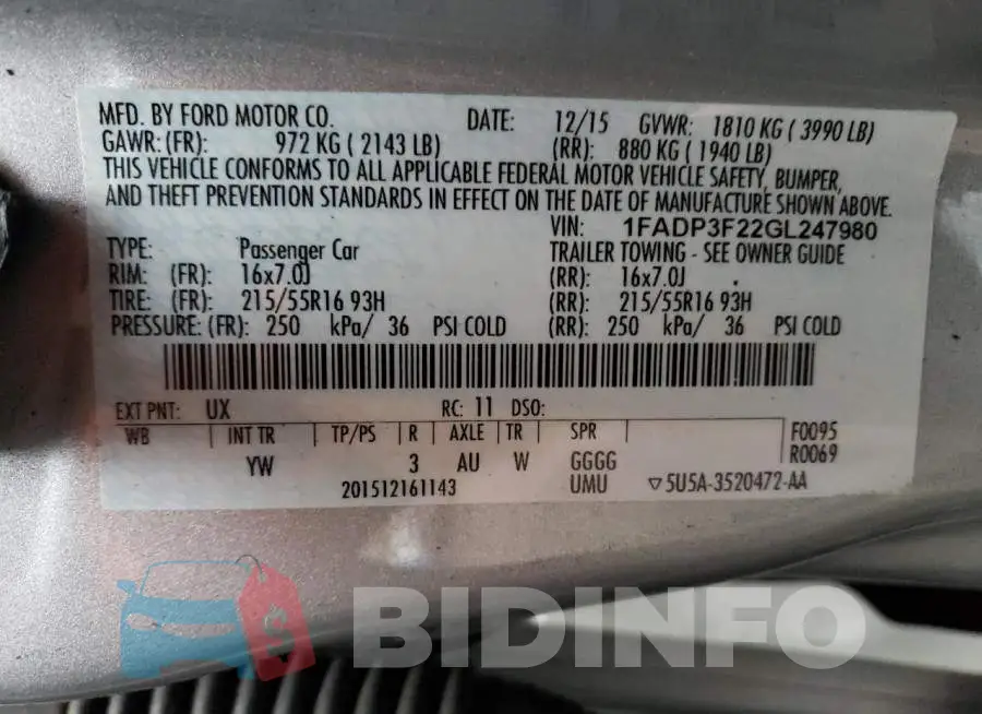 1FADP3F22GL247980 Photo# 12