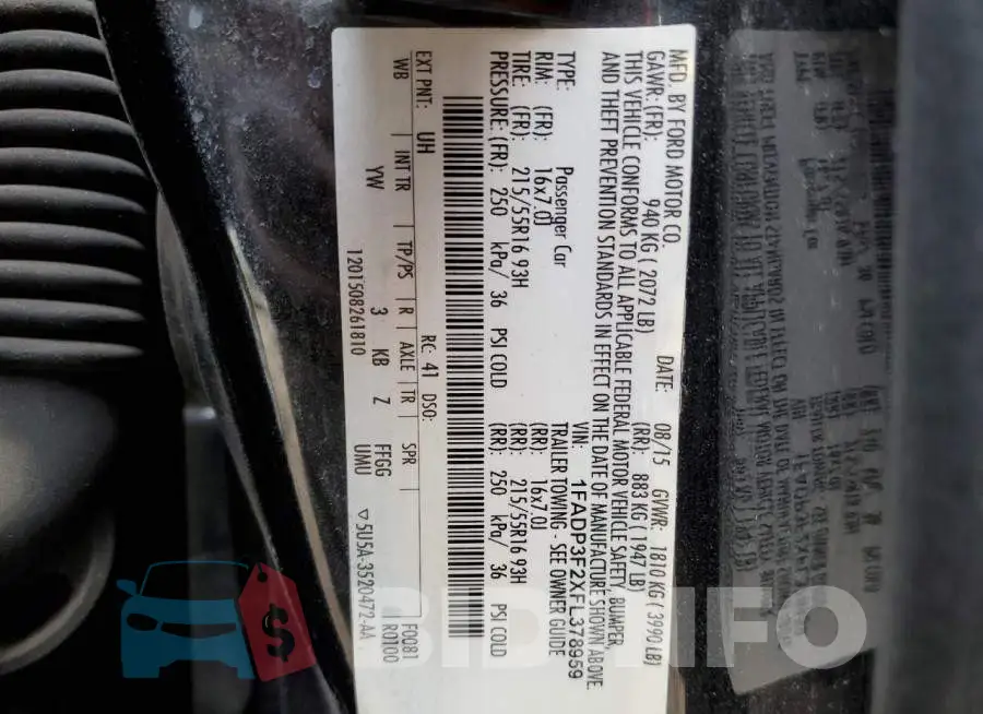 1FADP3F2XFL378959 Photo# 12