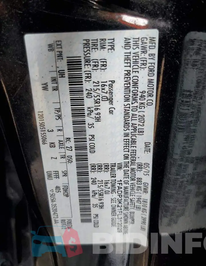 1FADP3K21FL312029 Photo# 13