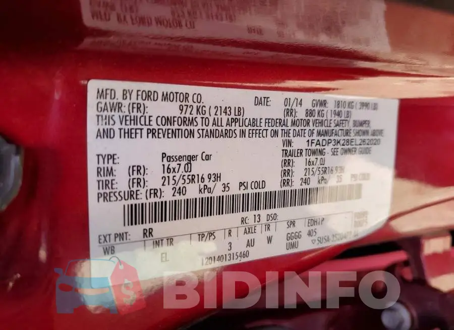 1FADP3K28EL262020 Photo# 12