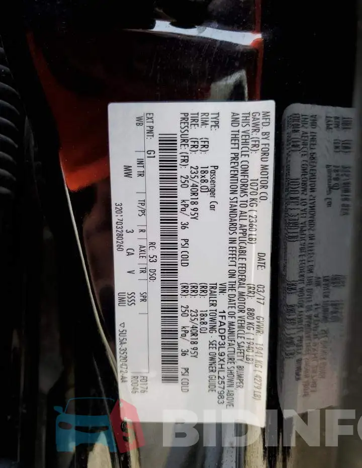 1FADP3L9XHL257983 Photo# 13