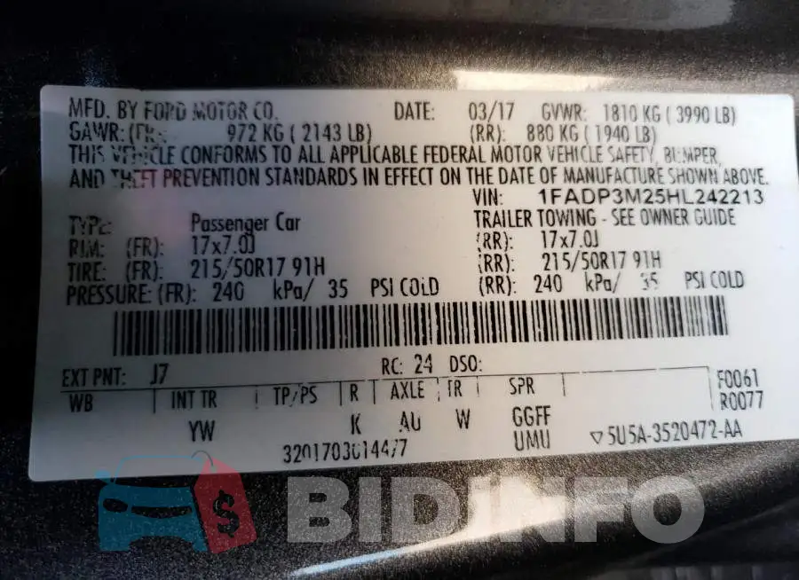 1FADP3M25HL242213 Photo# 12