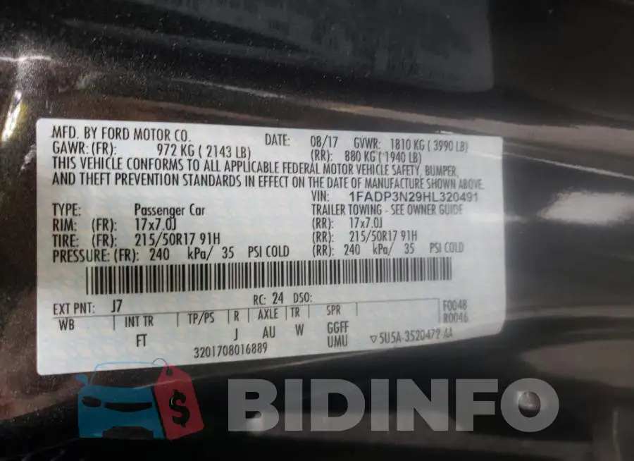 1FADP3N29HL320491 Photo# 10