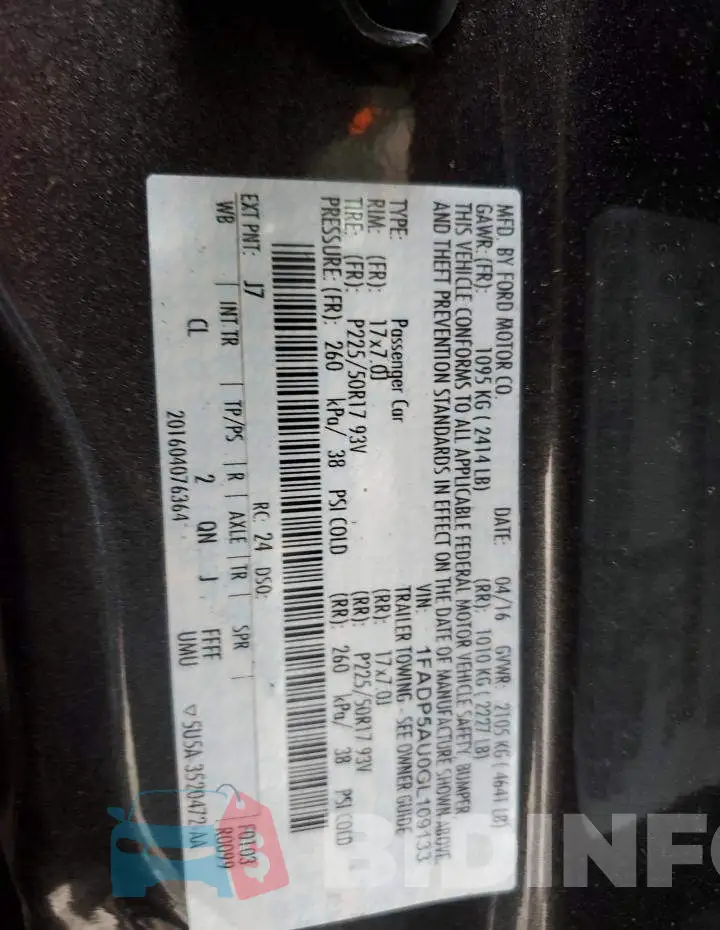 1FADP5AU0GL109133 Photo# 12