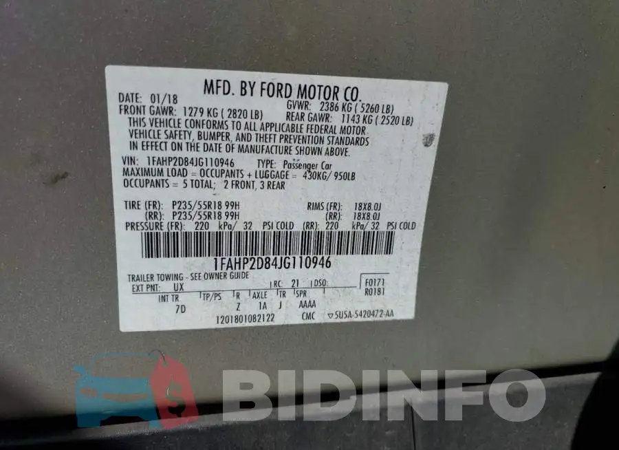 1FAHP2D84JG110946 Photo# 12