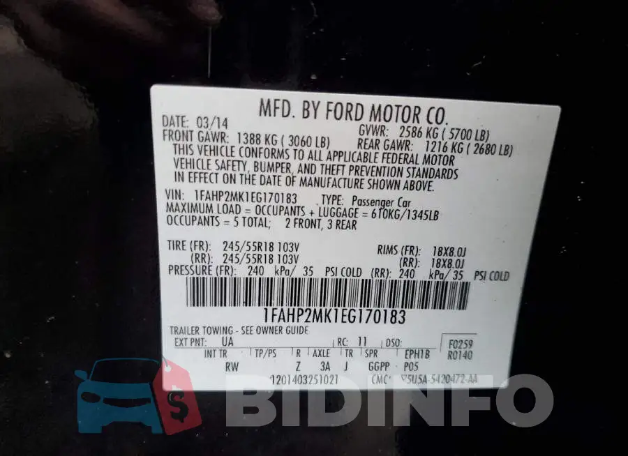 1FAHP2MK1EG170183 Photo# 12