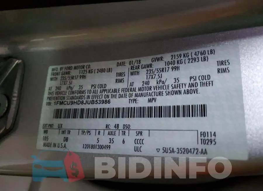 1FMCU9HD8JUB53986 Photo# 10