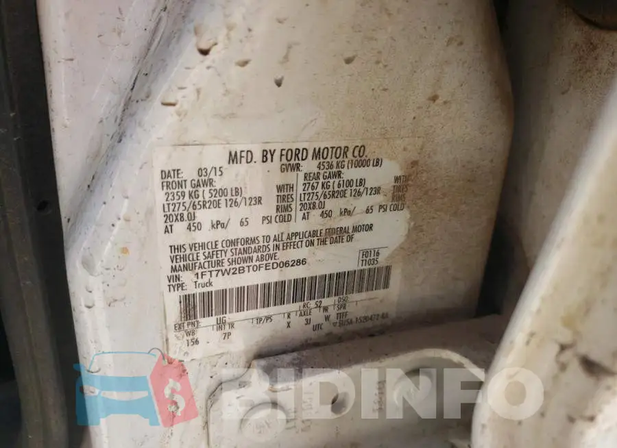1FT7W2BT0FED06286 Photo# 12