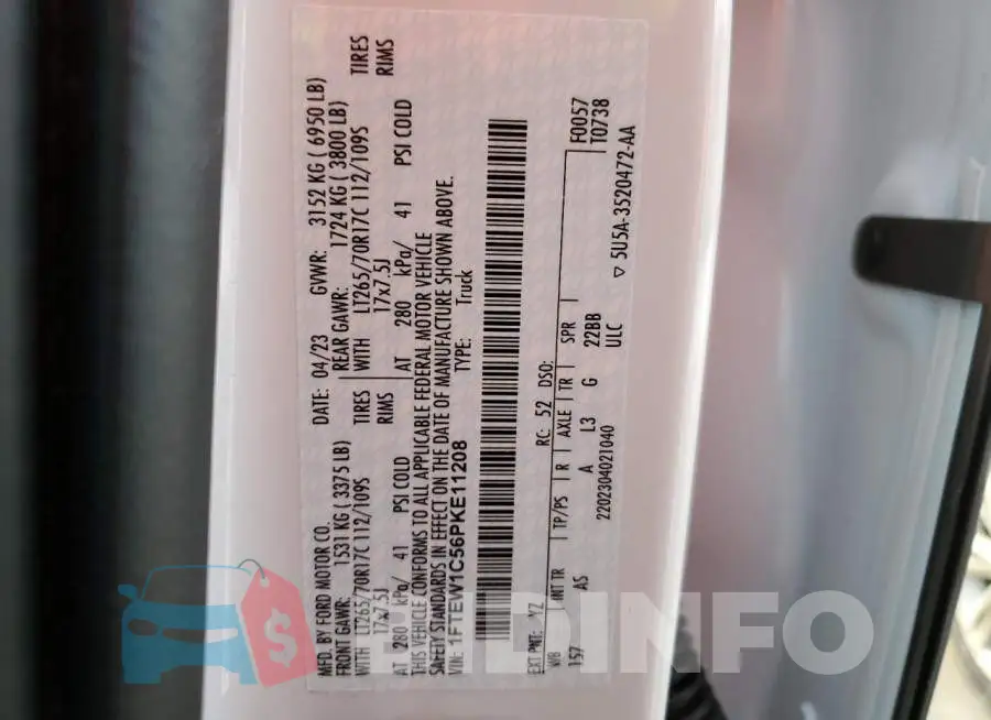 1FTEW1C56PKE11208 Photo# 12