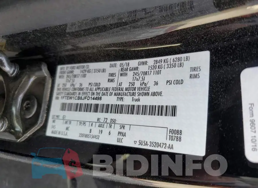 1FTEW1CB8JFD14498 Photo# 12