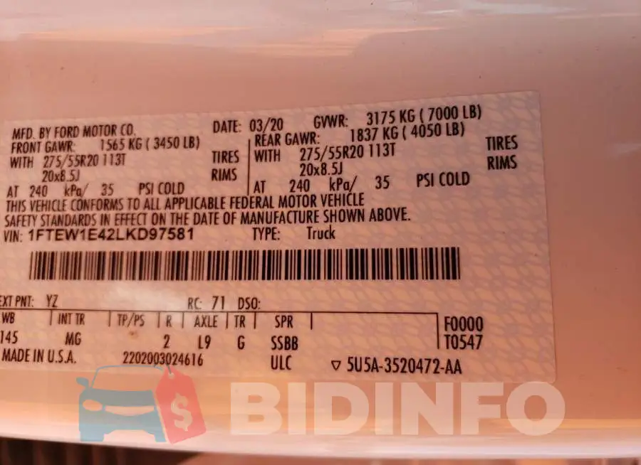 1FTEW1E42LKD97581 Photo# 12