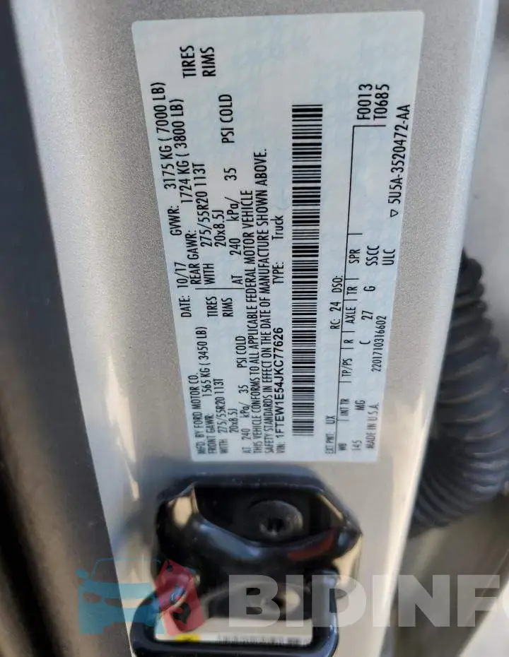 1FTEW1E54JKC77626 Photo# 12